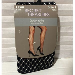 Secret Treasures 1 pair size 1 Fashion Tights Black Brand New!